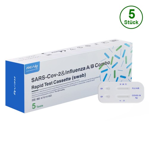 REALY SARS-Cov-2&Influenza A/B Combo Rapid Test Cassette(swab) (5er Packung)