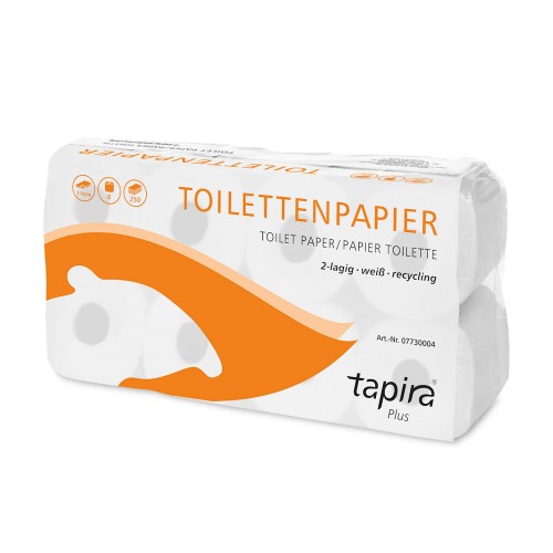 Toilettenpapier 2-lagig, 250 Blatt, RC.weiss, 8x8 Rollen/Pack