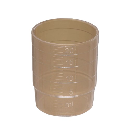 60 x melipul MEHRWEG-Medikamentenbecher, stapelbar, 25ml, braun