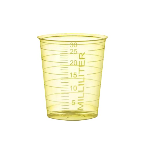 PP Medizinbecher, Farbe gelb, 30 ml, graduiert, 4800 Stück