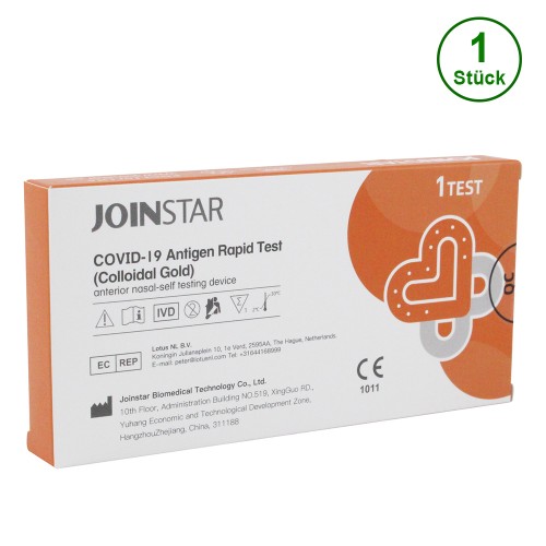 JOINSTAR@COVID-19 Antigen Rapid Test (Colloidal Gold) anterior nasal-self testing device