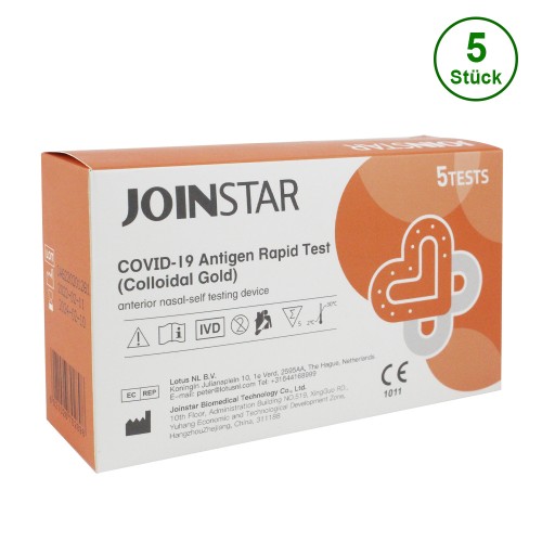 JOINSTAR@COVID-19 Antigen Rapid Test (Colloidal Gold) anterior nasal-self testing device(5er Packung)