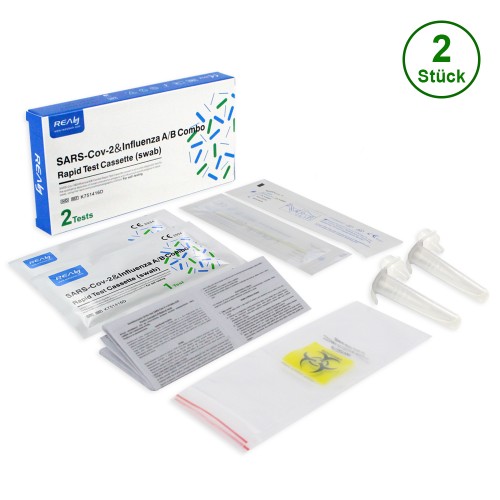 REALY@SARS-Cov-2&Influenza A/B Combo Rapid Test Cassette(swab) (2er Packung)